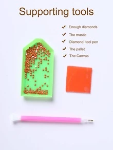 Dog Shaped Diamond Painting (30*40cm) Without Frame, Diy Canvas With Tools Included - Black - View 4