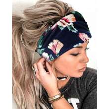 波西米亞風格頭帶,適用於瑜伽、運動、休閒穿著,吸汗、彈性帶頭飾,適用於女性 - 彩色 - 查看 1