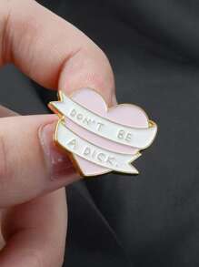 1入組心形別針DIY金屬質感胸章服裝裝飾用品配件適用於後背包,帽子,假日派對禮品,女孩們配件 - 粉色 - 查看 2
