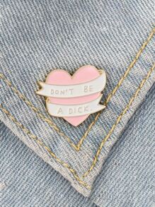 1入組心形別針DIY金屬質感胸章服裝裝飾用品配件適用於後背包,帽子,假日派對禮品,女孩們配件 - 粉色 - 查看 4