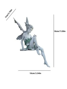 1入組跨境花仙子樹脂工藝花園裝飾用品人像的坐著仙女雕像 - 白色 - 查看 6