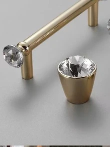 1 Miếng Vàng Pha lê sang trọng Tủ Tay nắm cửa , Phong cách châu Âu Ngăn Kéo - Vàng - Xem 1