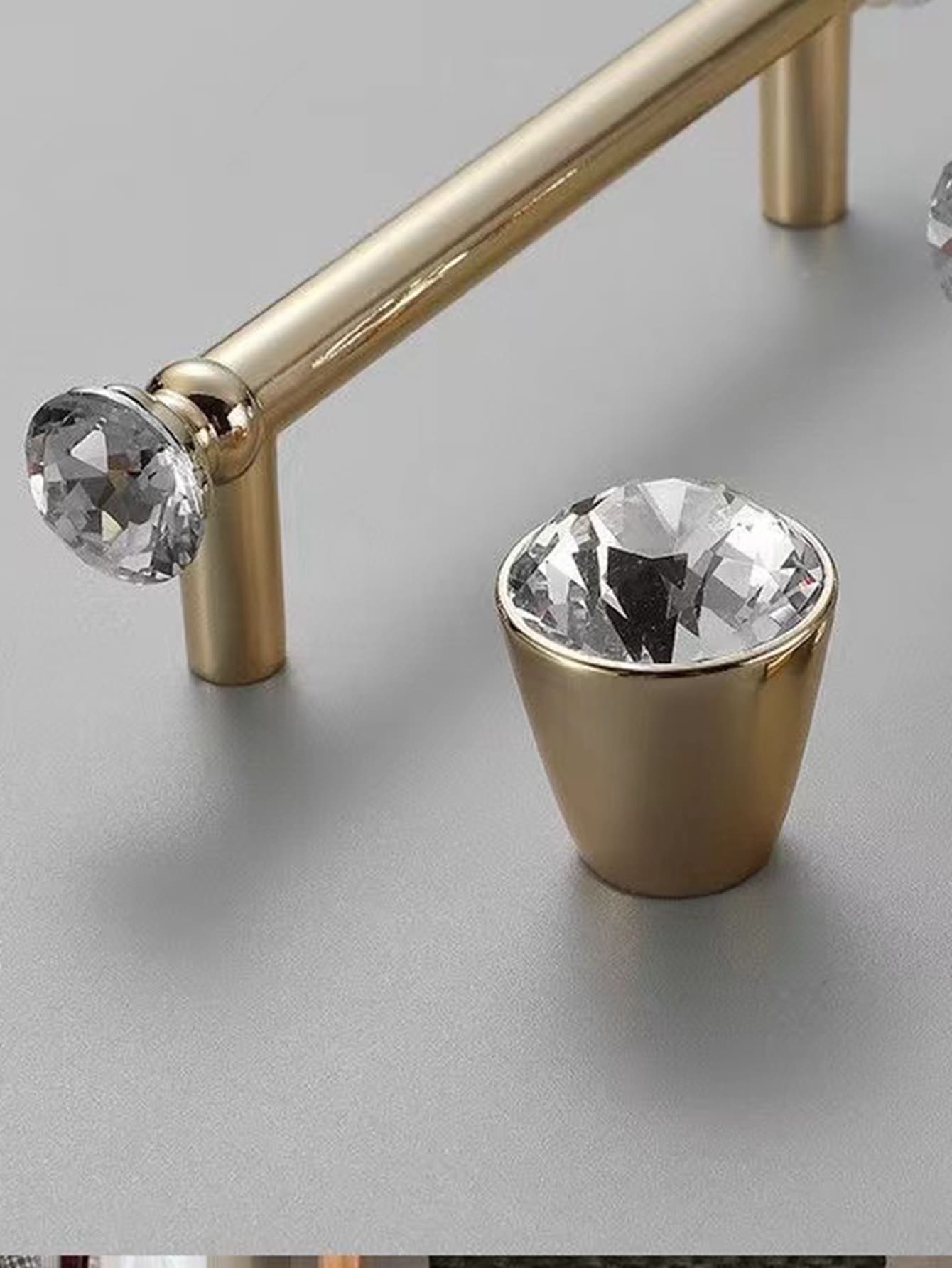 1 Miếng Vàng Pha lê sang trọng Tủ Tay nắm cửa , Phong cách châu Âu Ngăn Kéo - Vàng - Xem 1