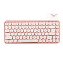 Wireless Bluetooth Keyboard Mini Portable 84-Key Keyboard Compatible With Android, Windows, PC, Tablet-Dark, Perfer For Home And Office Keyboards (Purple-Colorful) - 粉色 - 查看 4