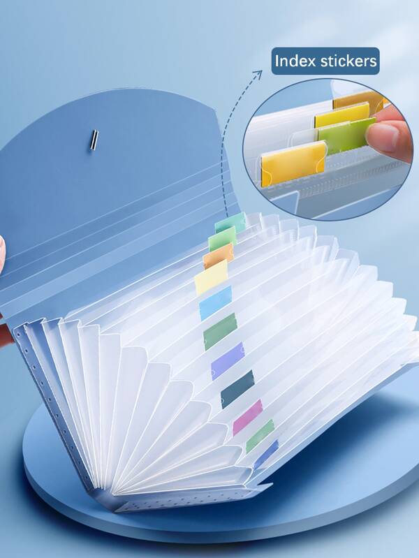 1pc Random Color Receipt Accordion Folder, Great Capacity Document Bag For Sorting & Storing