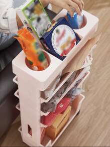 1 pieza Organizador rosado cuarto de baño con 5 con ruedas para fácil - Rosa Pálido - Ver 3