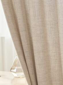 1入組米色透亮紗簾帶粗麻布,簡約風格適用於臥室、陽台、家居使用 - 米色 - 查看 3