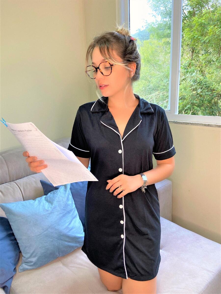 Maternity Sleepwear - Đen và trắng - Xem 1