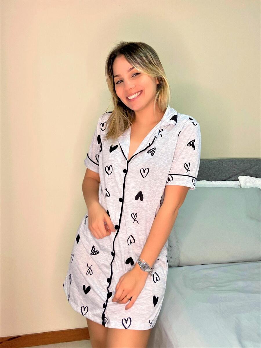 Women Nightgowns & Sleepshirts - Gris - Ver 1