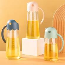 Automatic Opening And Closing Leakproof Kitchen Glass Oil Pot Pink - Pink - View 5