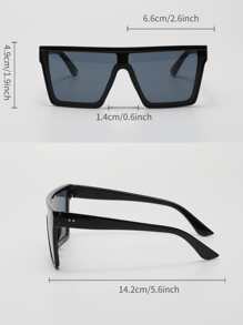 1pc Unisex Square Integrated Plastic Fashion Sunglasses Black Shades For Outdoor Activities Street Sunglasses Beach Sun Glasses Beach Accessories For Women Sun Glasses Sunglasses Shades Basics And Suit For Sweater Jeans Sweatpants Hoodie Jackets Dress And Long Sleeve Shirt Fashionable Shade Elegant Outfit Family Outings Travel Vacation Holiday For Summer Beach Vacation,Outdoor,Travel - 黑色 - 查看 4