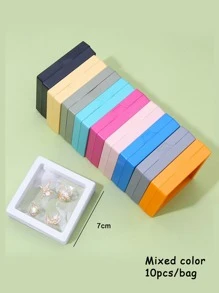 10入組彩色懸浮透明 Pe 首飾包裝盒，展示和存放時防止氧化並保護耳環、戒指、項鍊、手鍊和其他配飾 - 彩色 - 查看 2