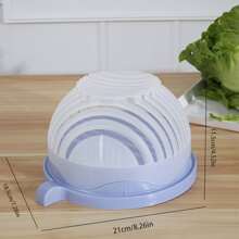 1pc Multifunctional Salad Cutter Vegetable Fruit Carrot Slicer Divider Cutting Tool With Non-Slip Handheld Bowl