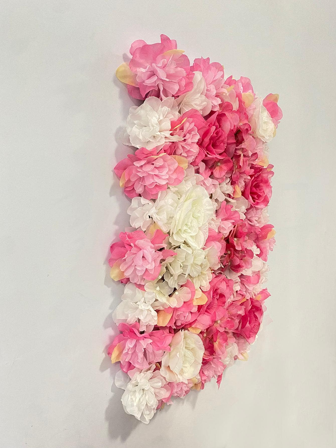 1pc Nonwoven Fabric Artificial Flower Wall Panel, Flower Wall Mat For Backdrop Wedding Wall