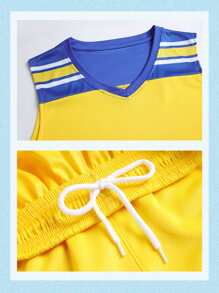 Men Fashion Adult Basketball Jersey, Athletic Suit, Tracksuit - Yellow - View 3