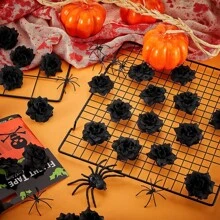 20pcs Black Artificial Roses - Black - View 5