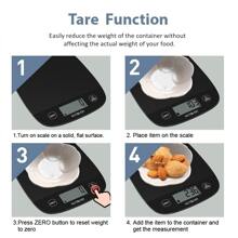 家用數字食品秤0.1盎司極薄設計,可用於咖啡、面粉等物的計量,能精確計量盎司和克,適用於減重、烘焙、餐前飲食、餐飲準備,黑色款,適用於母親節、情人節、聖派屈克節贈禮 - 黑色 - 查看 9