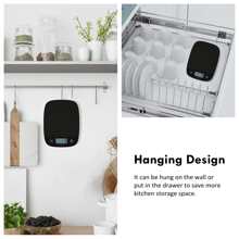 家用數字食品秤0.1盎司極薄設計,可用於咖啡、面粉等物的計量,能精確計量盎司和克,適用於減重、烘焙、餐前飲食、餐飲準備,黑色款,適用於母親節、情人節、聖派屈克節贈禮 - 黑色 - 查看 5