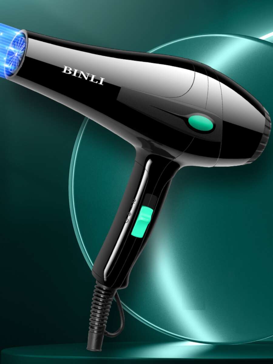 1PC 1050W 3-Speed Adjustable 10,000rpm Professional Black & Green Polka Dot Hair Dryer With Strong Wind And Constant Temperature - Black - View 1