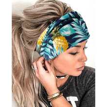 女士波西米亞風格印花瑜珈運動頭帶，適用於休閒、防汗、彈性及頭飾配件 - 彩色 - 查看 1