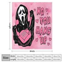 1pc Horror Themed Heart & Skull Print Blanket For Home Use, Nap Or Air Conditioning - Multicolor - View 2