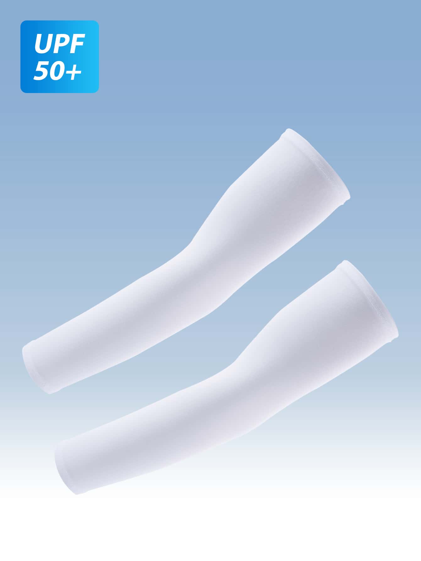 Mangas de protección solar anti-UV 1 par de unicolor en poliéster para protección de brazos contra el sol - Blanco - Ver 1