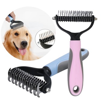 1pc Double-sided Pet Hair Detangling Comb For Dogs And Cats, Blue