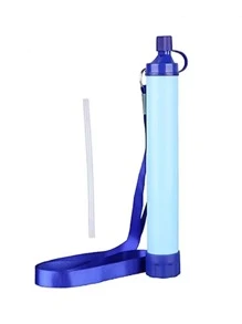 Portable Outdoor Water Filter For Hiking, Camping And Emergency, Multifunctional Straw, Direct Drinking Water Purifier Tool - Blue - View 2