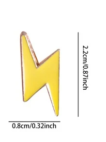 1入組卡通鋅合金閃光標誌胸針,合適的適用於日常穿著 - 黃色 - 查看 7