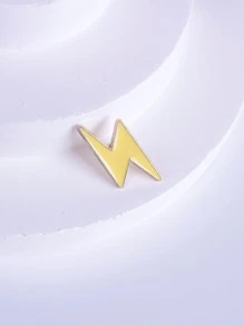 1入組卡通鋅合金閃光標誌胸針,合適的適用於日常穿著 - 黃色 - 查看 1