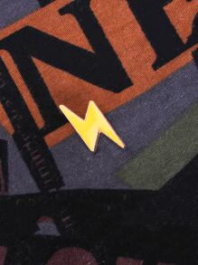 1入組卡通鋅合金閃光標誌胸針,合適的適用於日常穿著 - 黃色 - 查看 2