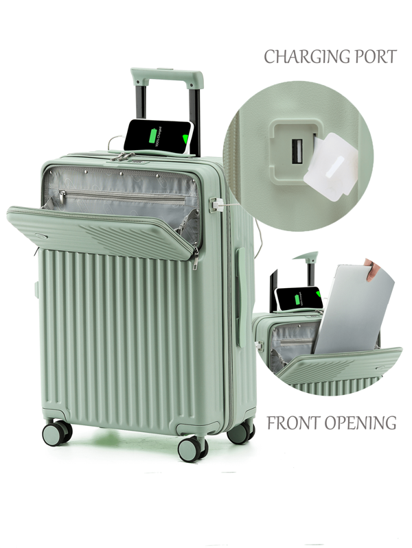 Travel MultiPurpose Luggage Case, 360° Swivel Wheels With USB Port