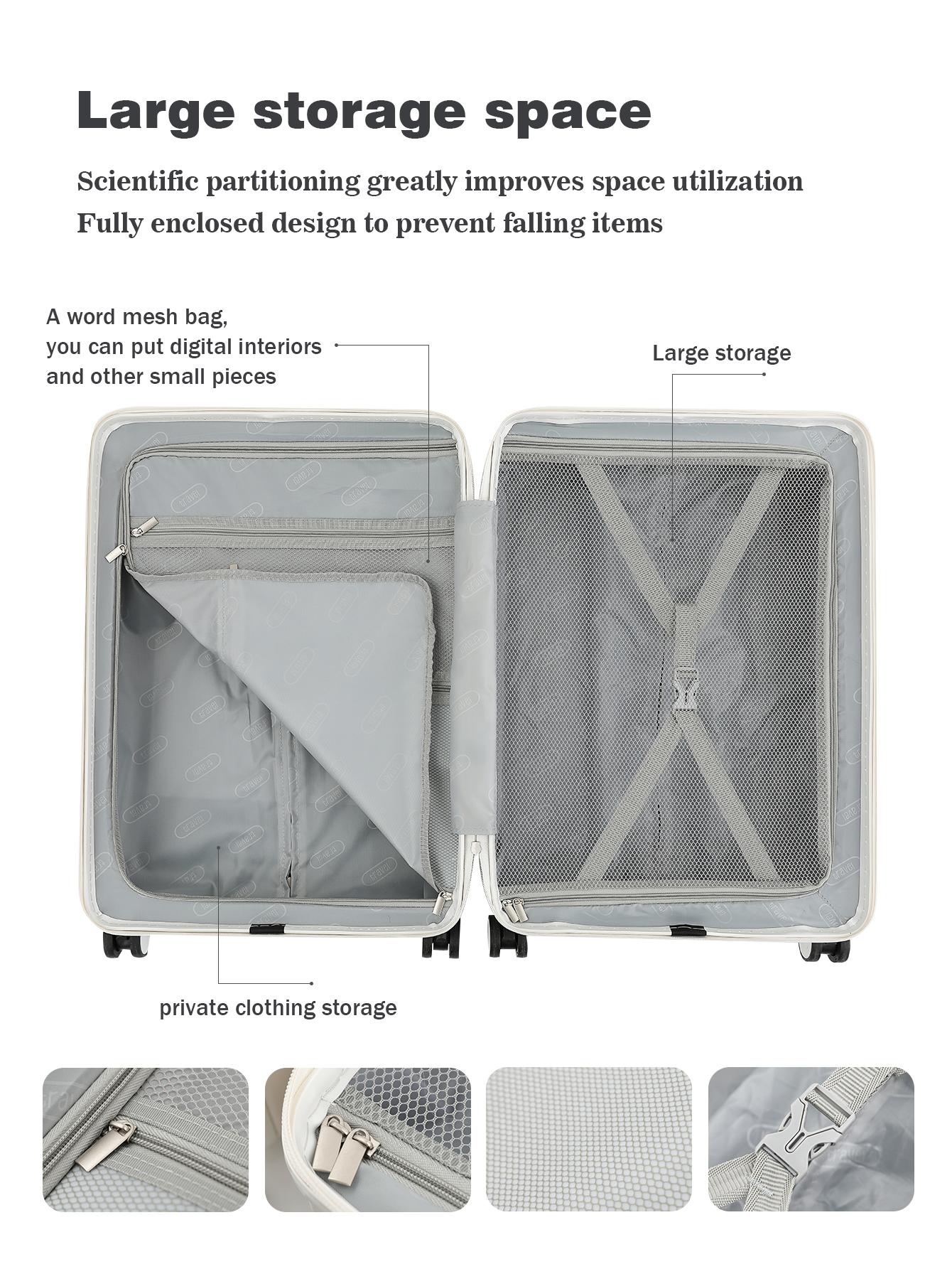 Travel MultiPurpose Luggage, 360° Swivel Wheels With USB Port, 20 Inch