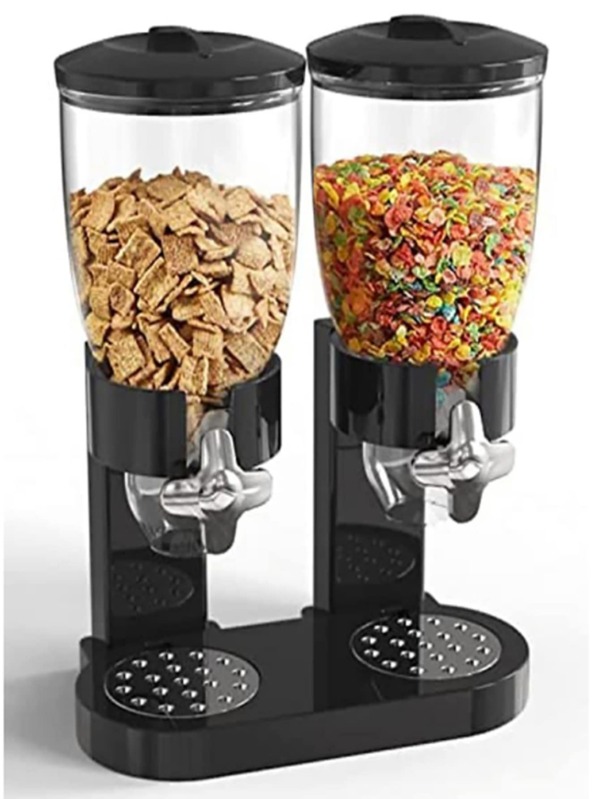 1pc Double Barrel Cereal Dispenser Kitchen Oat Storage Container