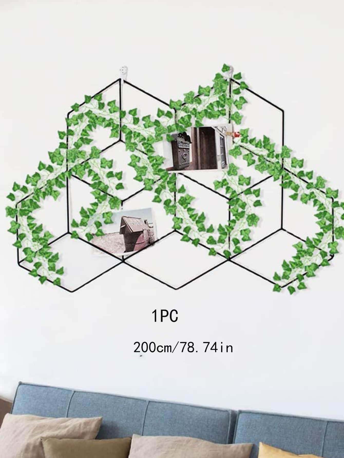 2m Ivy Vine Without Light String, Artificial Plastic Climbing Plant For