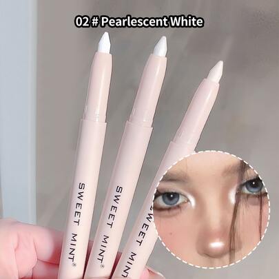 Sweet mint Barra de sombra de ojos nacarada mate, fácil de aplicar, resistente al agua, de larga duración, sin manchas, con sacapuntas incorporado