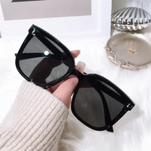 Retro Oversized Square Polarized Sunglasses For Men Women - Black - View 5
