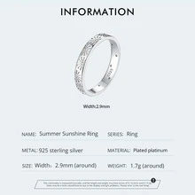 WOSTU 1入組925純銀圓環帶海浪&樹葉設計,季節系列,精細的首飾類,女性生日禮物 - 銀色 - 查看 6