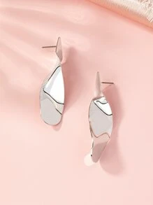 1雙扭結藝術設計耳釘 - 銀色 - 查看 4