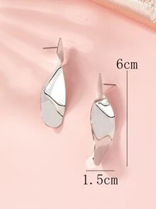 1雙扭結藝術設計耳釘 - 銀色 - 查看 5