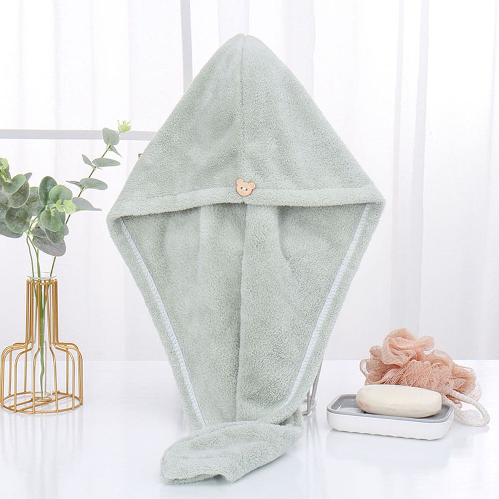 1pc Solid Color Thickened Hair Drying Cap, Quick Drying & Water Absorbing Hair Towel, Cute & Non-Shedding Back To School