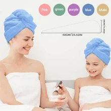 1pc Solid Color Thickened Hair Drying Cap, Quick Drying & Water Absorbing Hair Towel, Cute & Non-Shedding Back To School