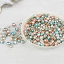 A大數字漸變色人造珍珠散珠適用於珠寶製作項鍊手鍊耳環藝術類和工藝家庭裝飾用品最好禮物 - 彩色 - 查看 2