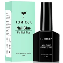 TOMICCA Gel Nail Glue - 4 in 1 Super Strong Nail Glue for Acrylic-Nails, Soft Gel Nail Tips and Press On Nails (Curing Needed), Convenient and Fast, Long Lasting and Easy to Use 15ml - Trong sáng - Xem 1
