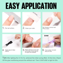 TOMICCA Gel Nail Glue - 4 in 1 Super Strong Nail Glue for Acrylic-Nails, Soft Gel Nail Tips and Press On Nails (Curing Needed), Convenient and Fast, Long Lasting and Easy to Use 15ml - Trong sáng - Xem 6