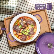 Purple Home Use Cast Iron Pot - Purple - View 3