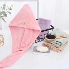 1pc Solid Color Thickened Hair Drying Cap, Quick Drying & Water Absorbing Hair Towel, Cute & Non-Shedding Back To School