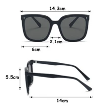 Retro Oversized Square Polarized Sunglasses For Men Women - Champagne - View 2