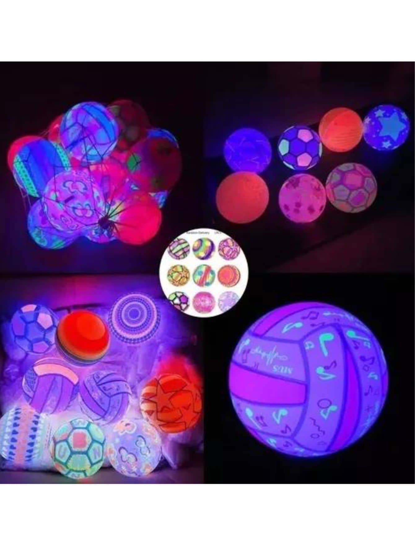pelota de luz led 1pza luminosa para fiesta regalo juego  22cm - Multicolor - Ver 1
