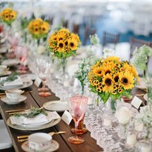 1 Bó hoa Của 13 Nhân tạo Hoa hướng dương - Màu vàng - Xem 5